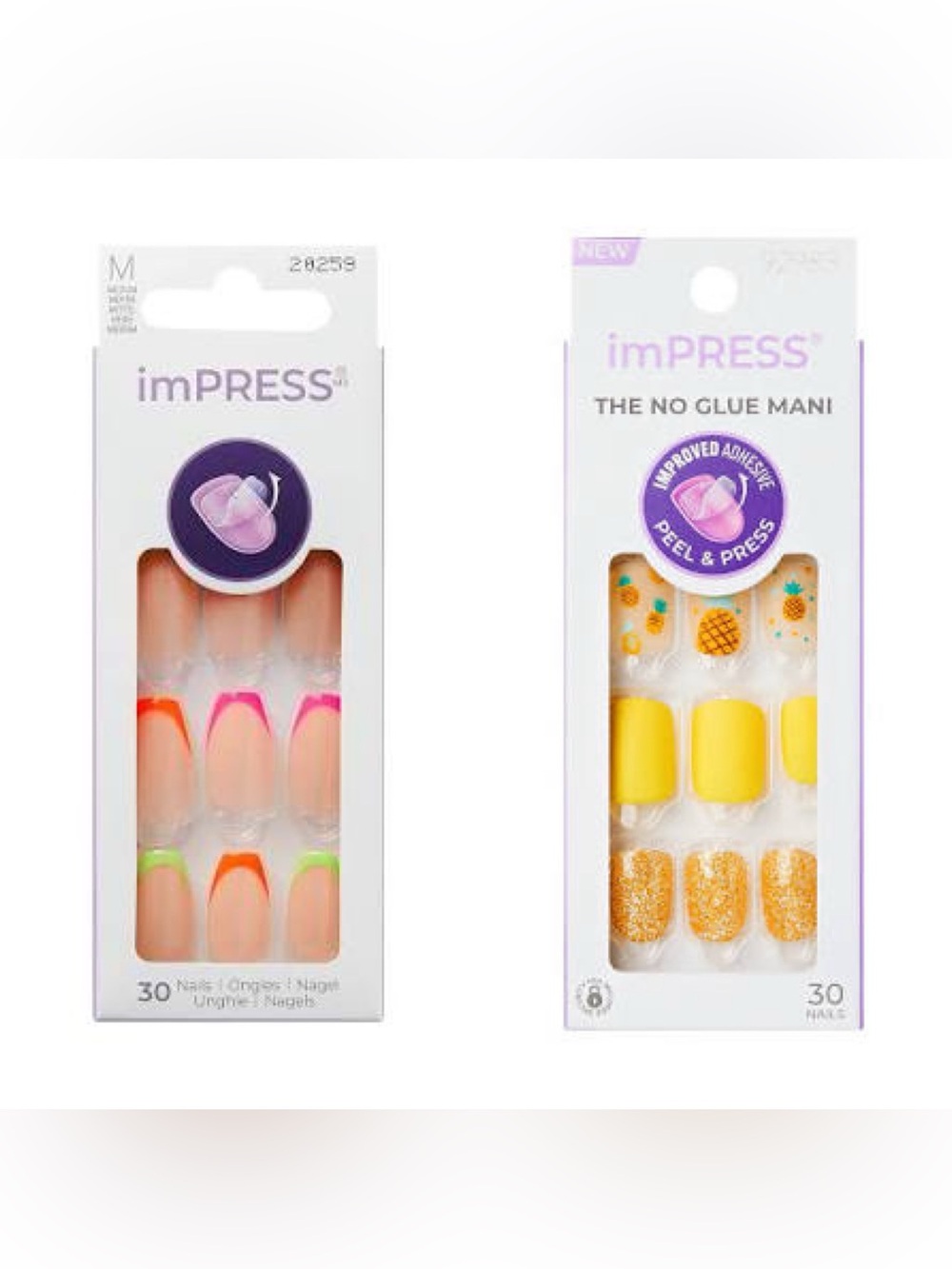 NIB KISS imPRESS Press-On Nail Kits (Rejoice & Sun Daze)